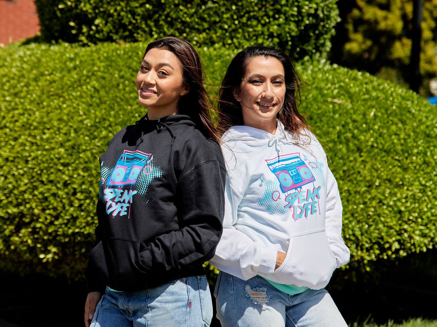 White Vintage Boombox Hoodie