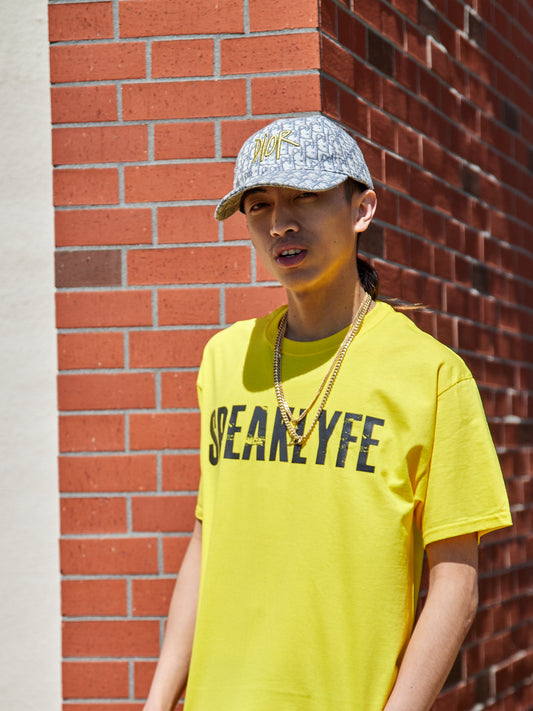 Yellow Plain Speak Lyfe Tee