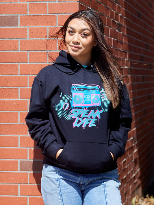 Black Boombox Hoodie